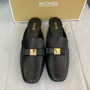 Michael Kors Black Leather Mules